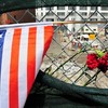 Tributes left at the World Trade Center site after Osama bin Laden was kille